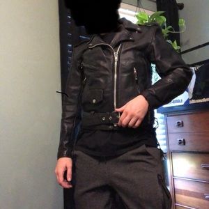 Genuine real leather Moto jacket motorcycle